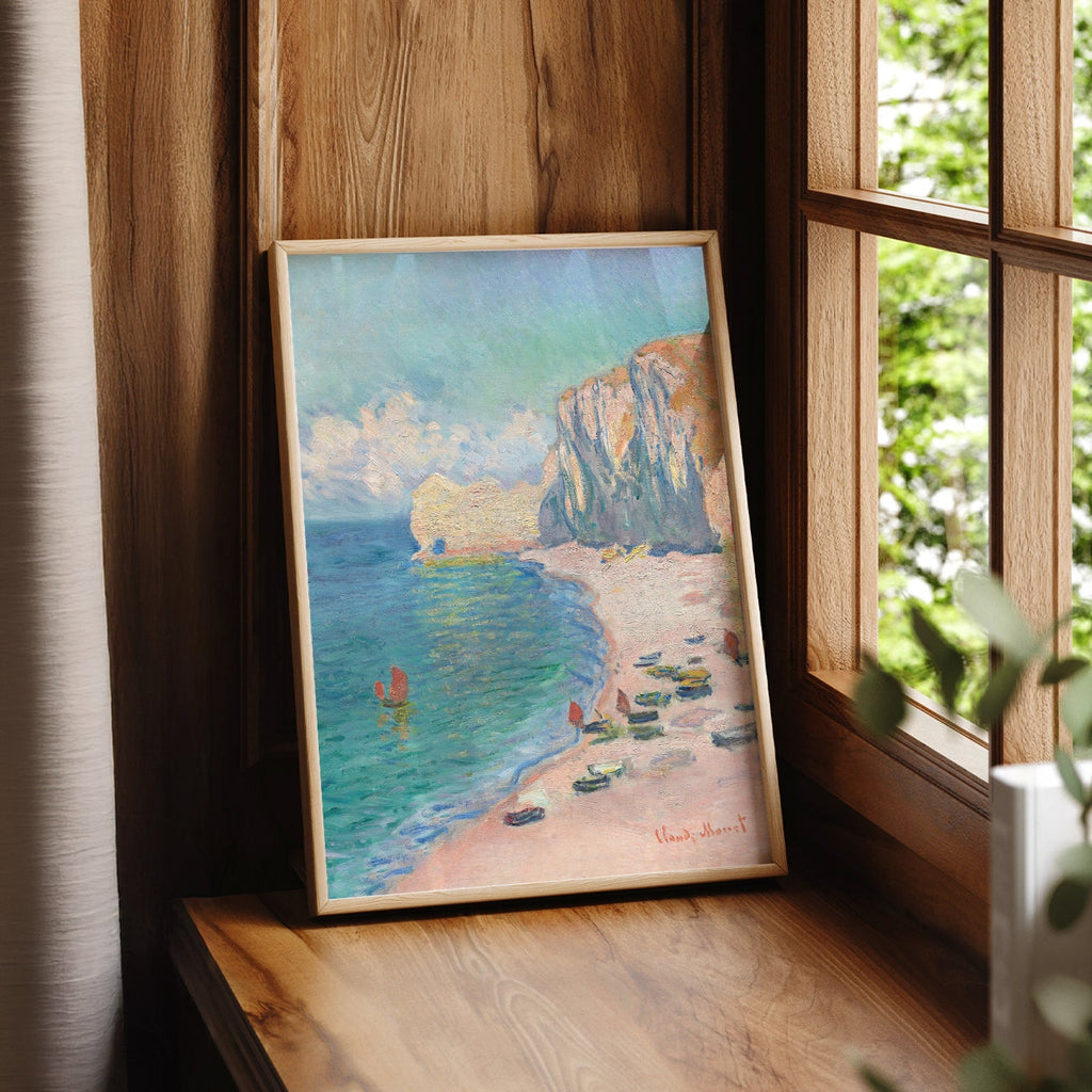 Claude Monet - Étretat Beach and Falaise d'Amont