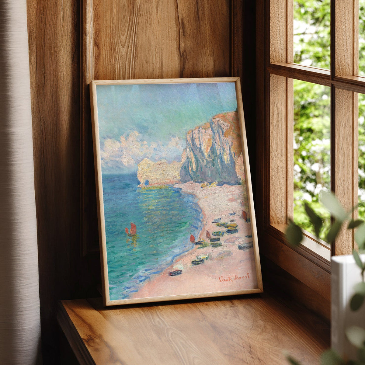 Claude Monet - Étretat Beach and Falaise d'Amont