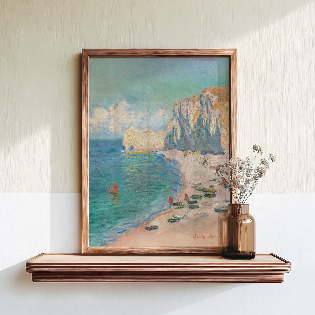 Claude Monet - Étretat Beach and Falaise d'Amont
