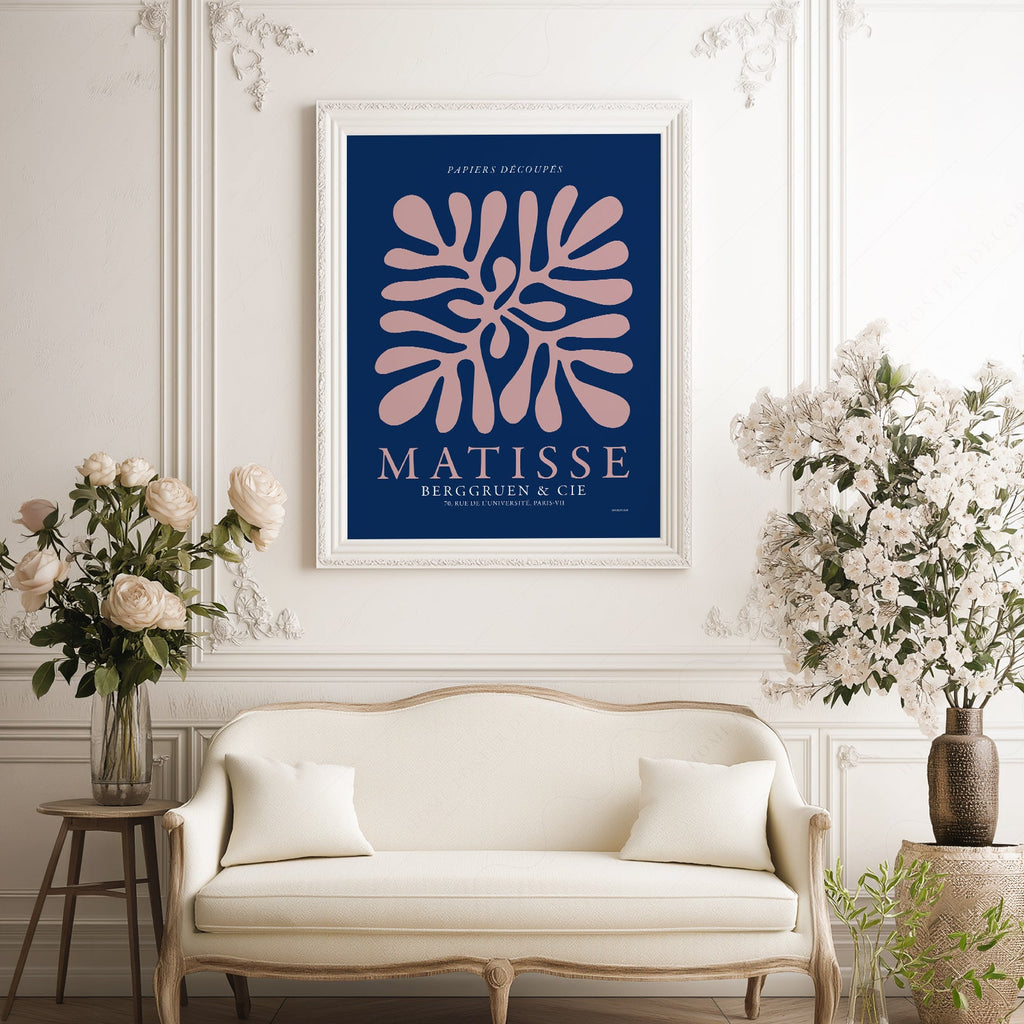 Henri Matisse Papiers Découpés Exhibition Poster – Navy Blue Wall Art