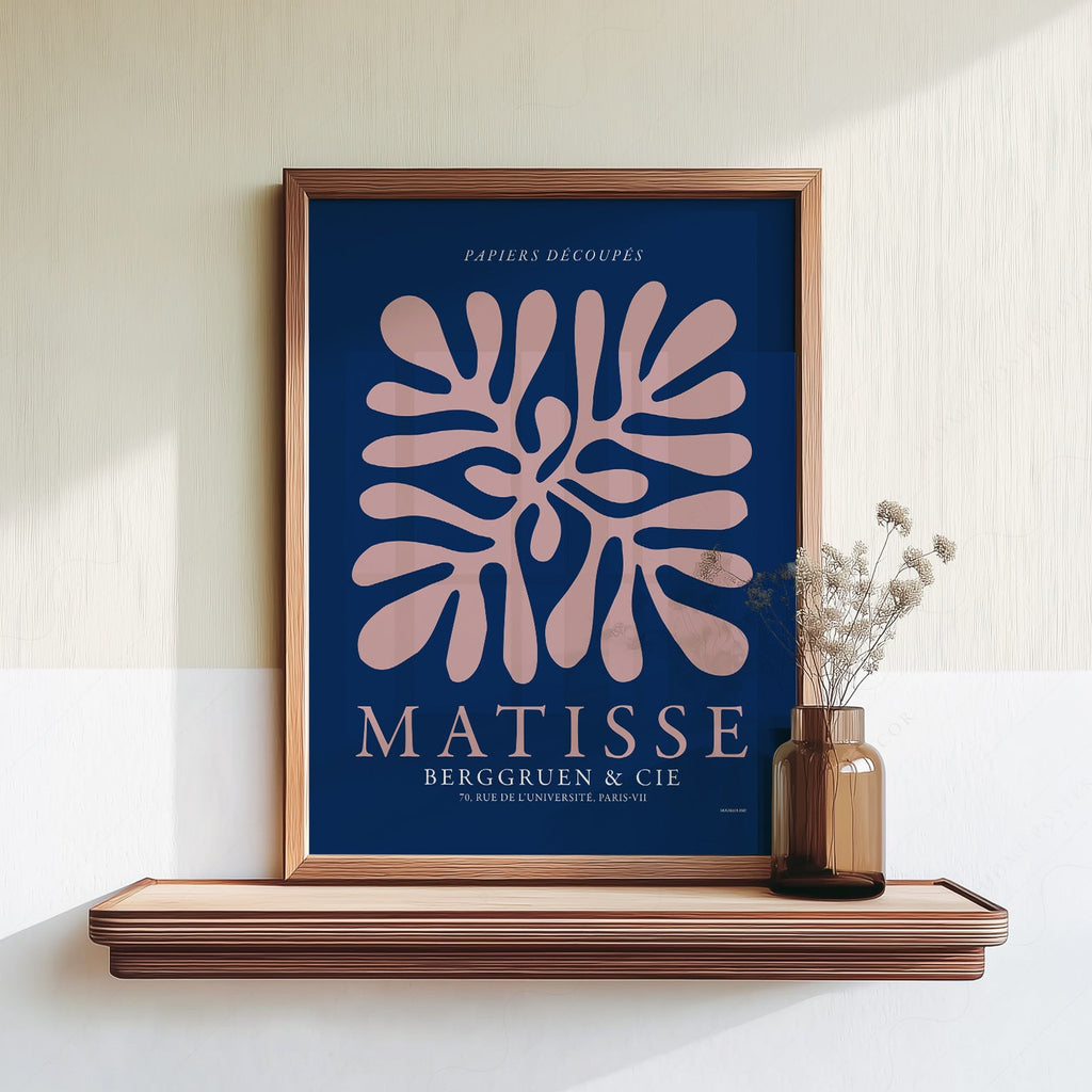 Henri Matisse Papiers Découpés Exhibition Poster – Navy Blue Wall Art