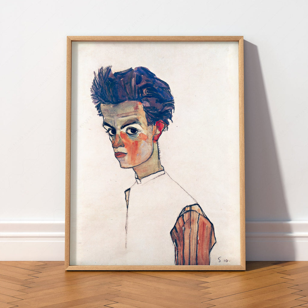 Egon Schiele Self-Portrait Art Print – Expressionist Wall Art Poster
