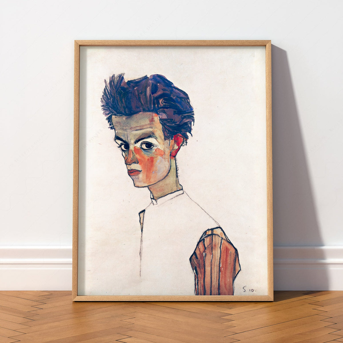 Egon Schiele Self-Portrait Art Print – Expressionist Wall Art Poster