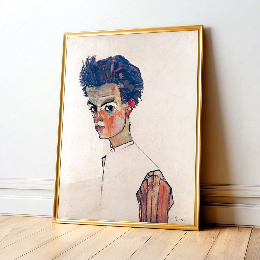Egon Schiele Self-Portrait Art Print – Expressionist Wall Art Poster