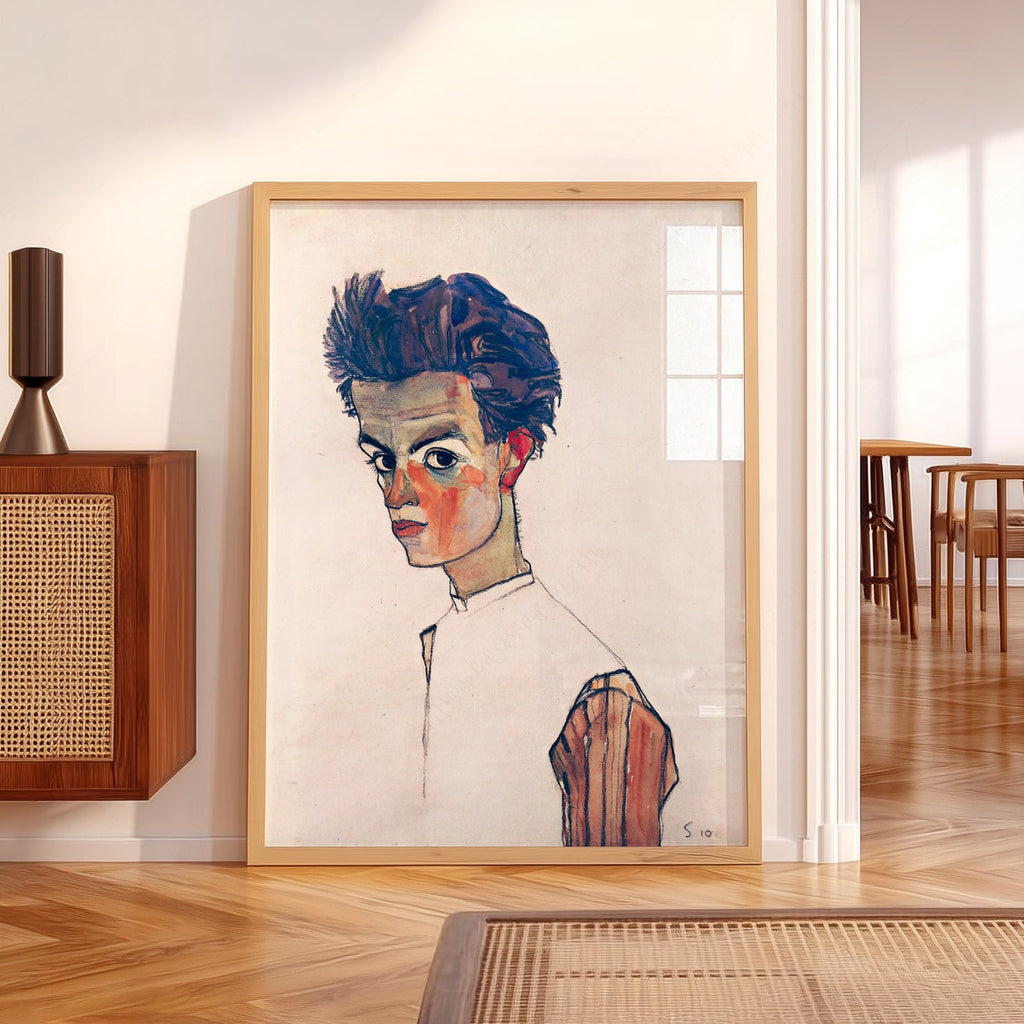 Egon Schiele Self-Portrait Art Print – Expressionist Wall Art Poster