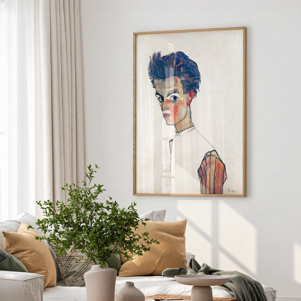 Egon Schiele Self-Portrait Art Print – Expressionist Wall Art Poster