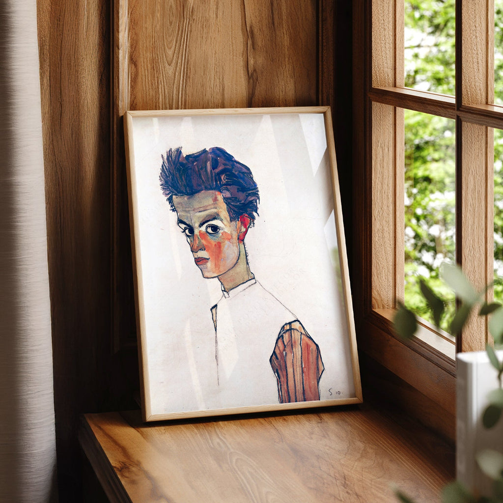 Egon Schiele Self-Portrait Art Print – Expressionist Wall Art Poster