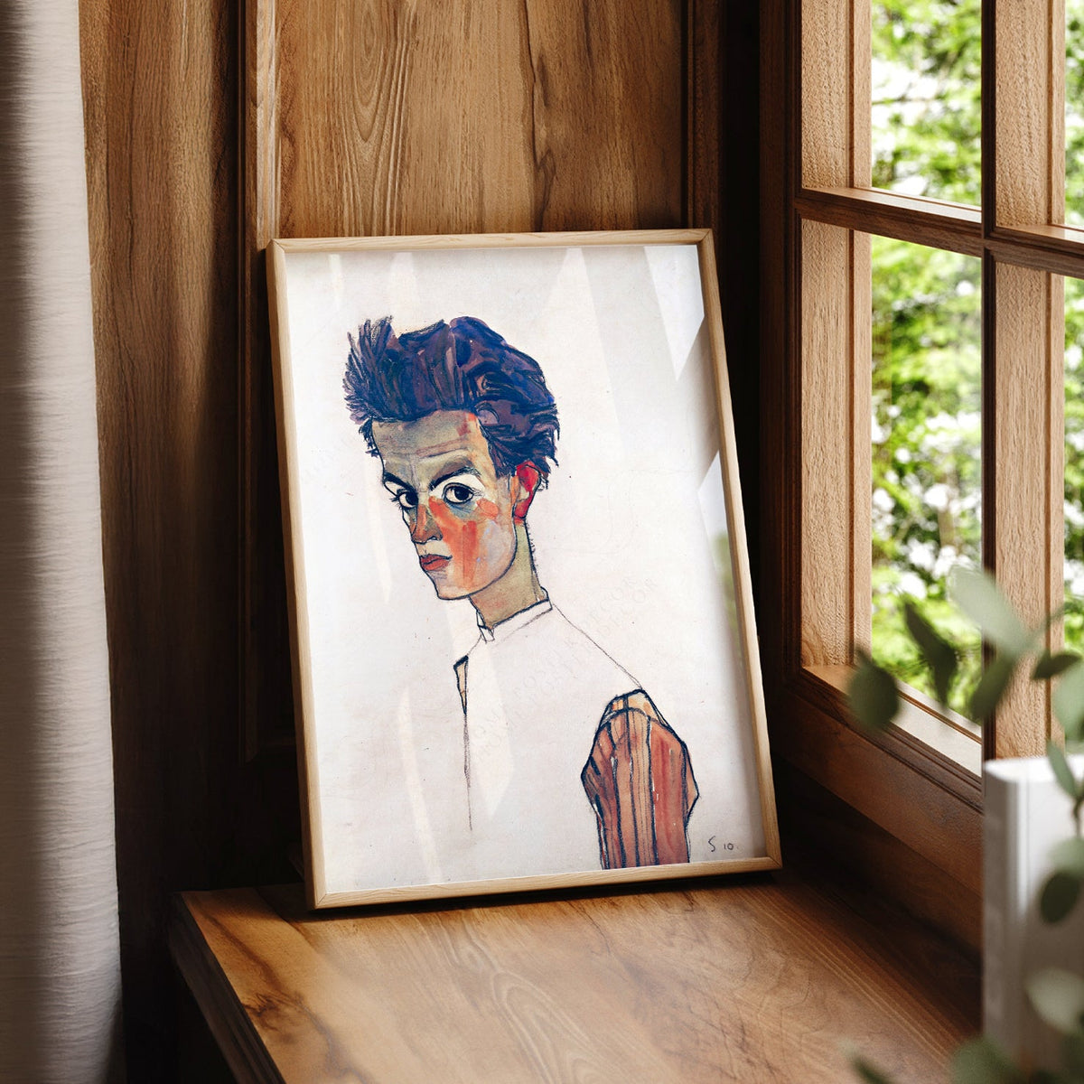 Egon Schiele Self-Portrait Art Print – Expressionist Wall Art Poster