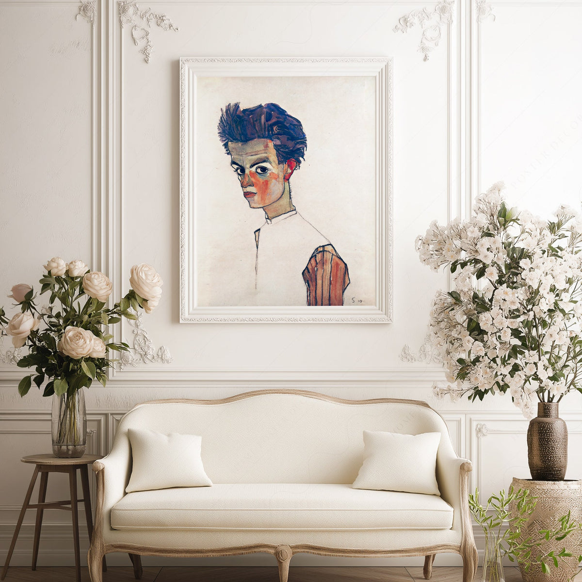 Egon Schiele Self-Portrait Art Print – Expressionist Wall Art Poster