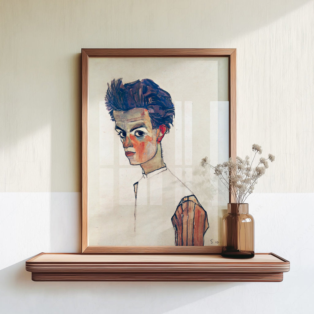 Egon Schiele Self-Portrait Art Print – Expressionist Wall Art Poster