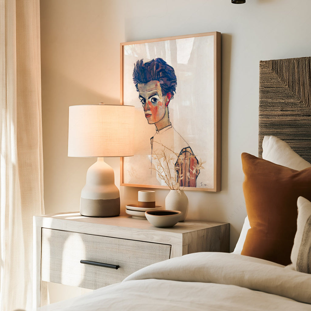 Egon Schiele Self-Portrait Art Print – Expressionist Wall Art Poster