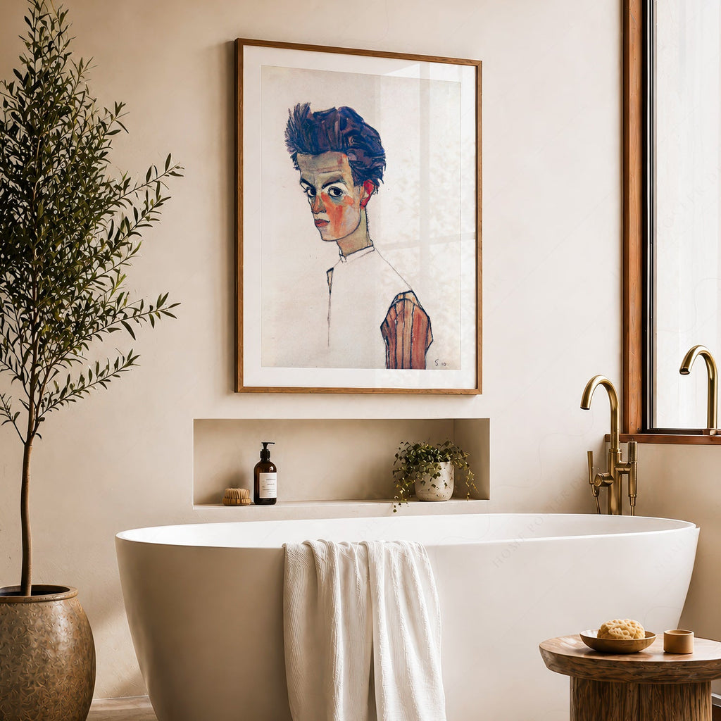 Egon Schiele Self-Portrait Art Print – Expressionist Wall Art Poster