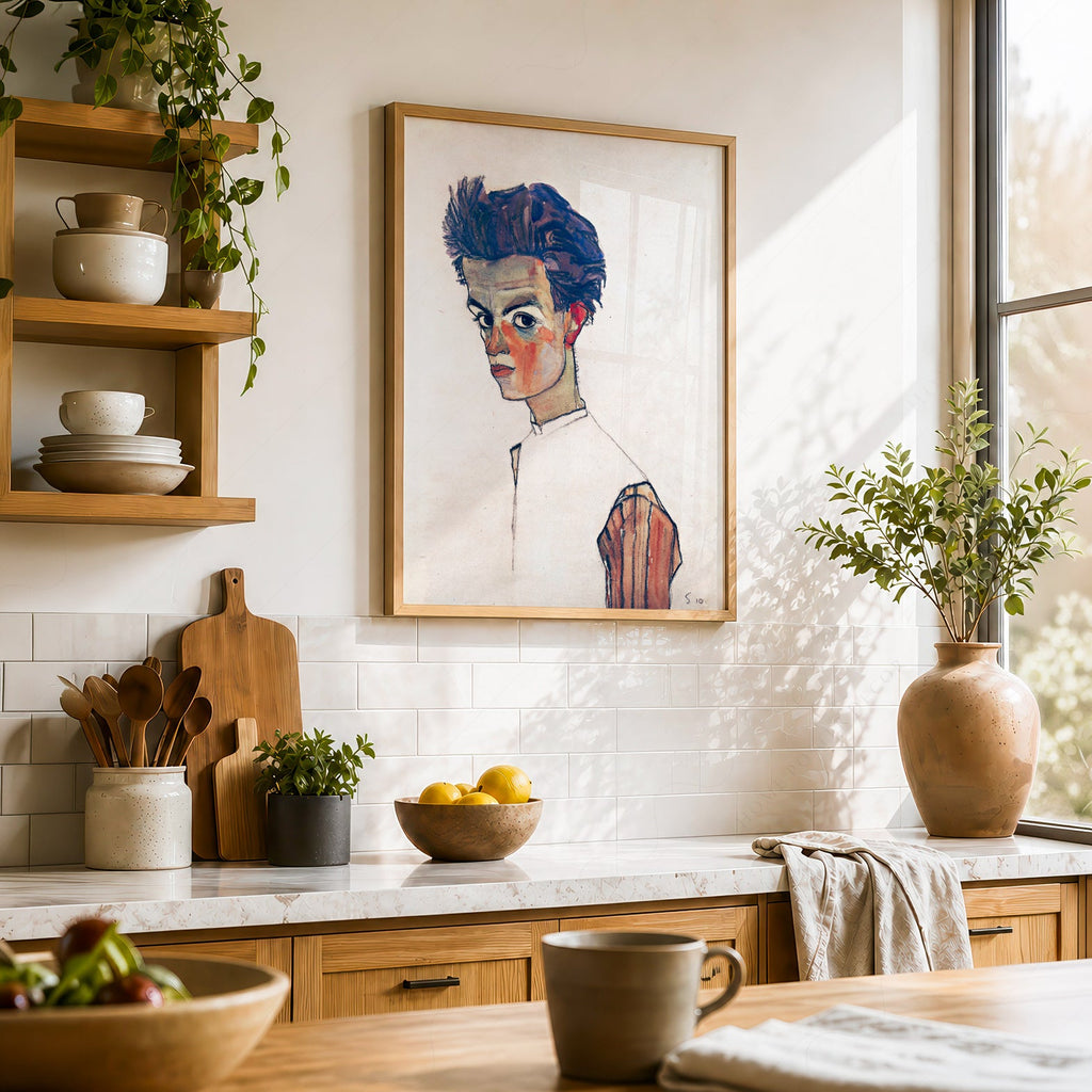 Egon Schiele Self-Portrait Art Print – Expressionist Wall Art Poster