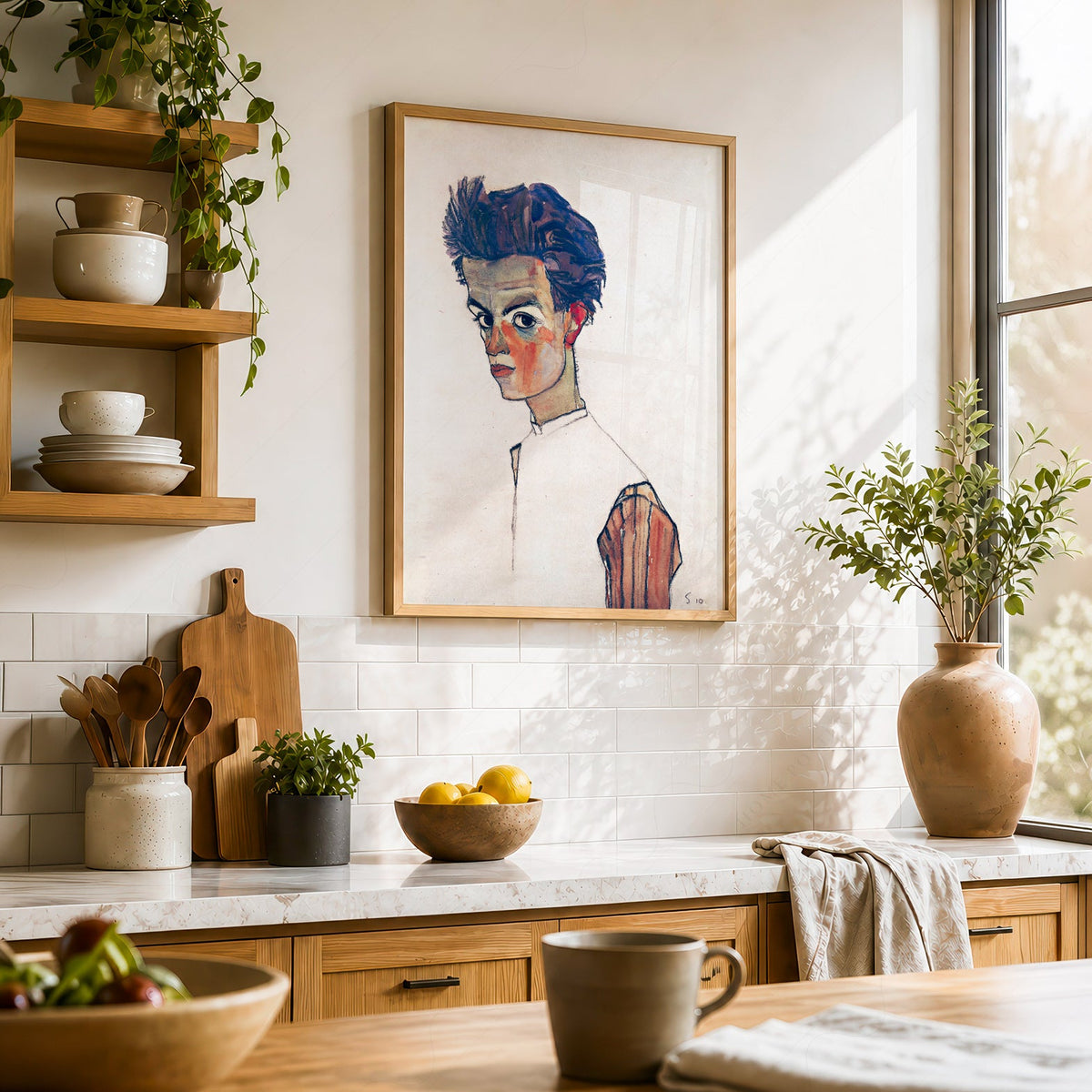 Egon Schiele Self-Portrait Art Print – Expressionist Wall Art Poster