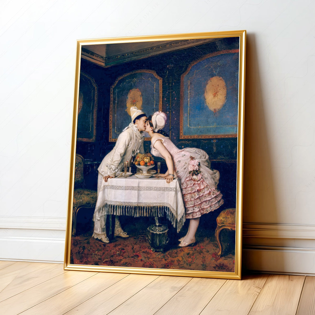 Auguste Toulmouche The Kiss – Romantic Victorian Wall Decor