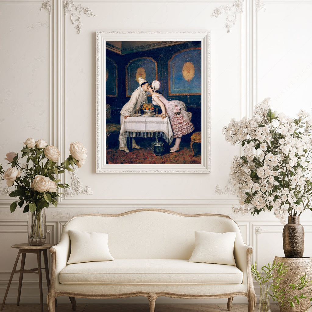 Auguste Toulmouche The Kiss – Romantic Victorian Wall Decor