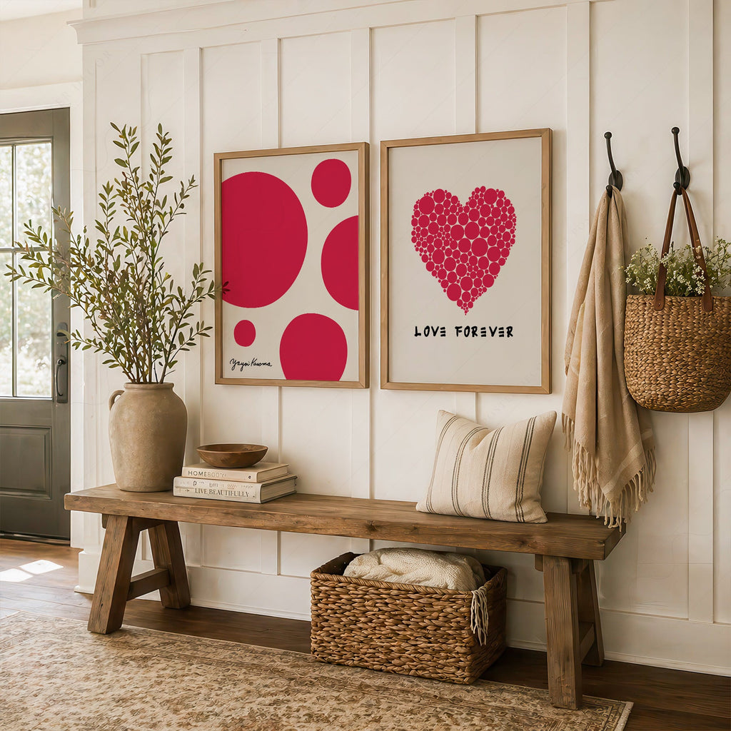 Ensemble de 2 estampes d'art Yayoi Kusama Love Forever – Décoration murale moderne