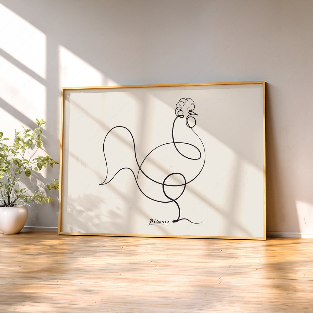 Pablo Picasso Le Coq The Rooster Line Art Print – Minimalist Wall Art