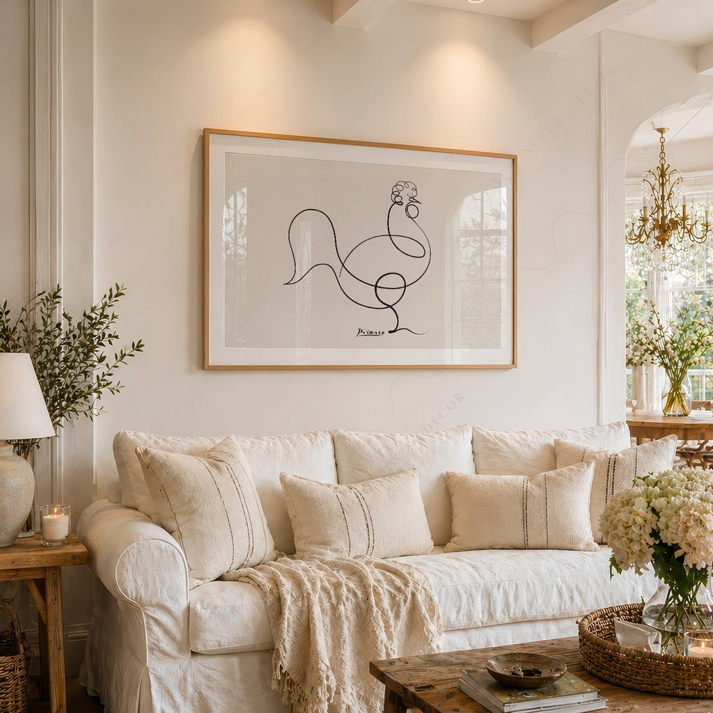 Pablo Picasso Le Coq The Rooster Line Art Print – Minimalist Wall Art