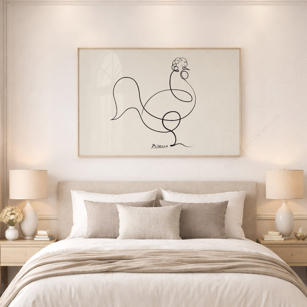 Pablo Picasso Le Coq The Rooster Line Art Print – Minimalist Wall Art