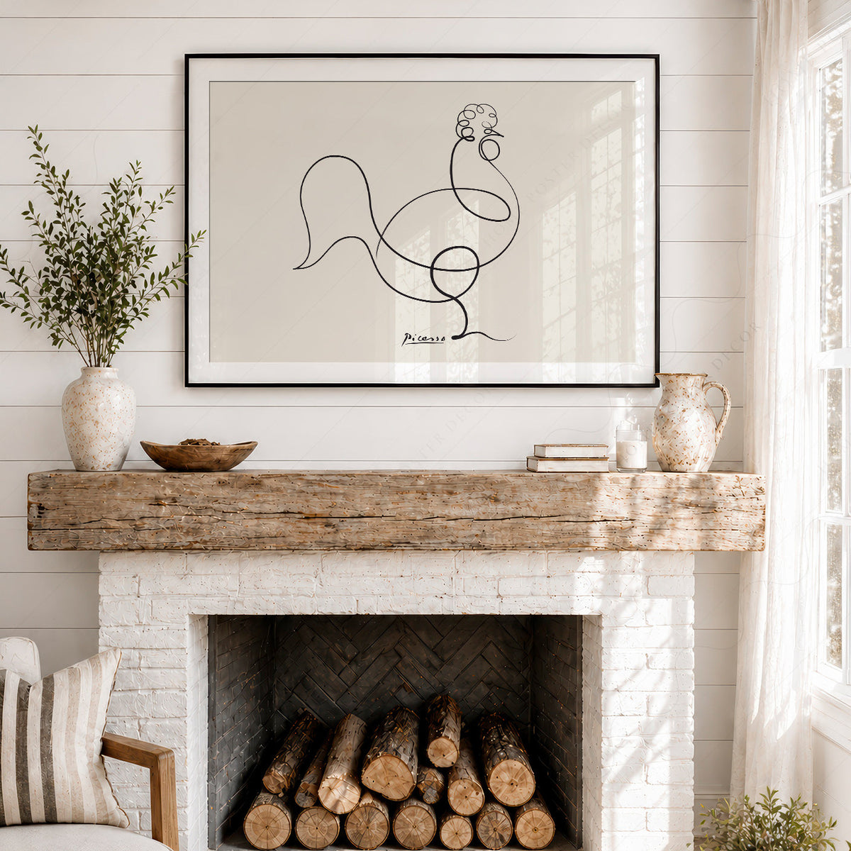 Pablo Picasso Le Coq The Rooster Line Art Print – Minimalist Wall Art