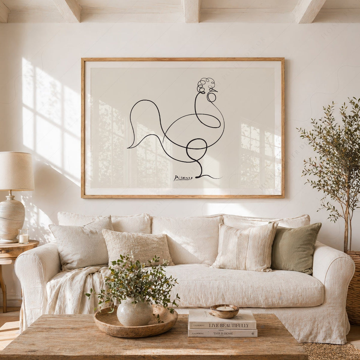 Pablo Picasso Le Coq The Rooster Line Art Print – Minimalist Wall Art