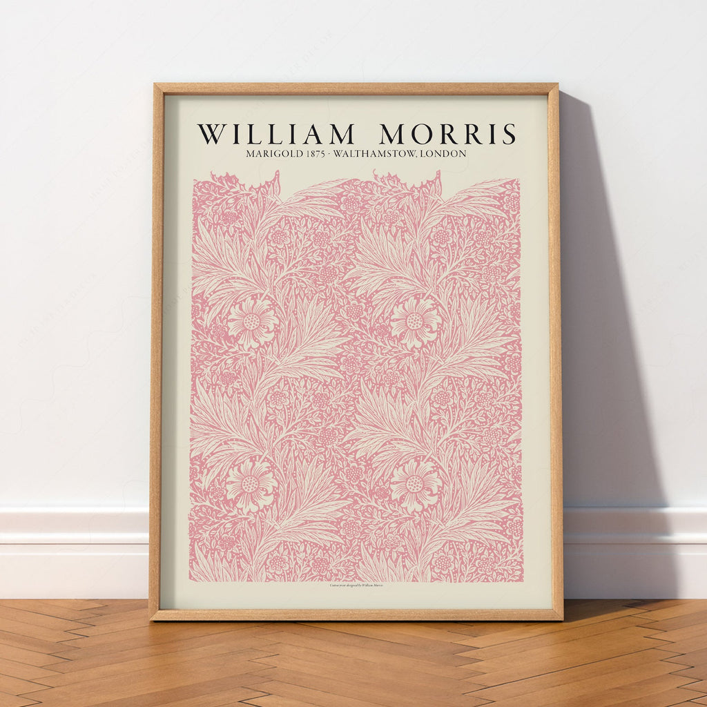 William Morris Marigold 1875 Art Print – Pink Floral Wall Art Poster