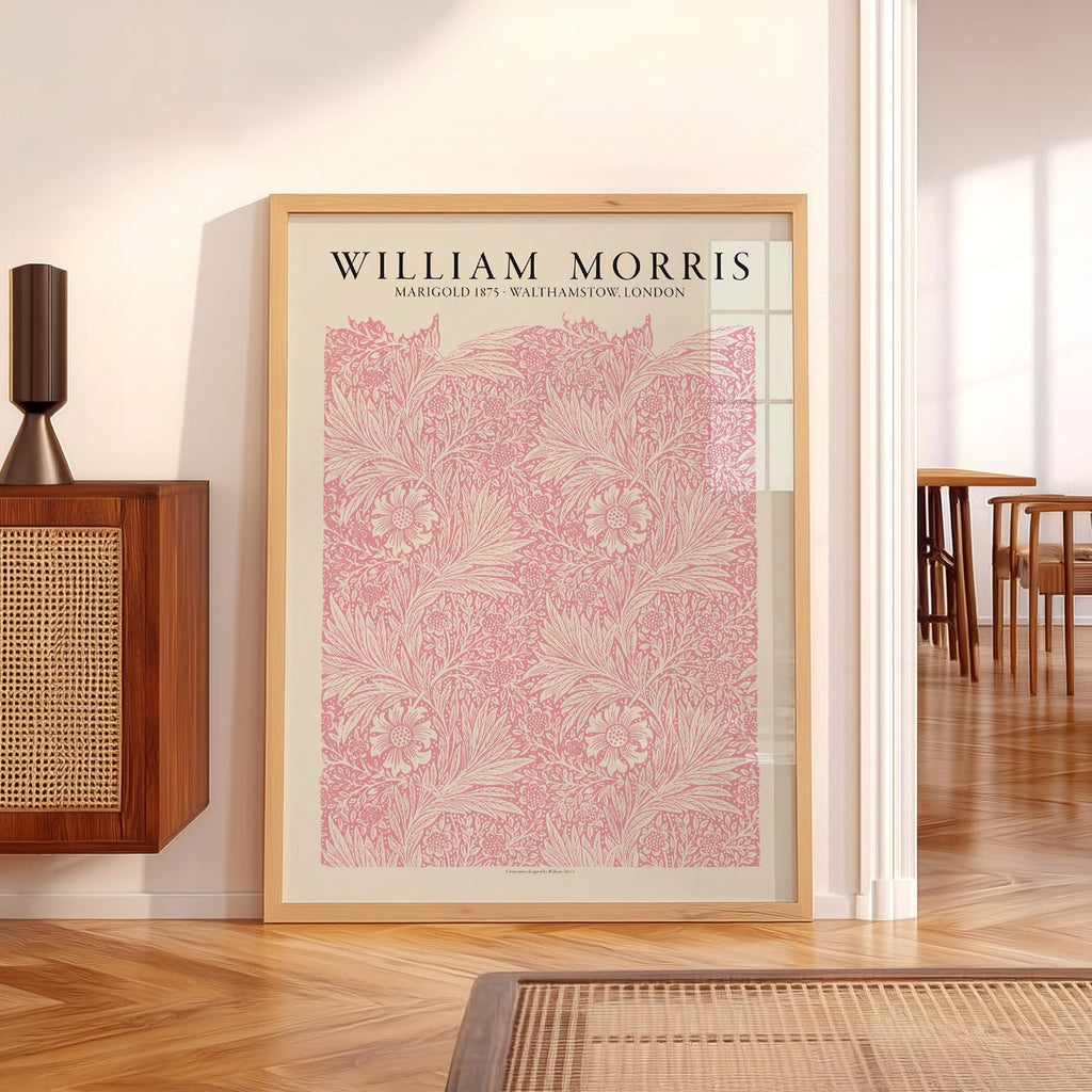William Morris Marigold 1875 Art Print – Pink Floral Wall Art Poster
