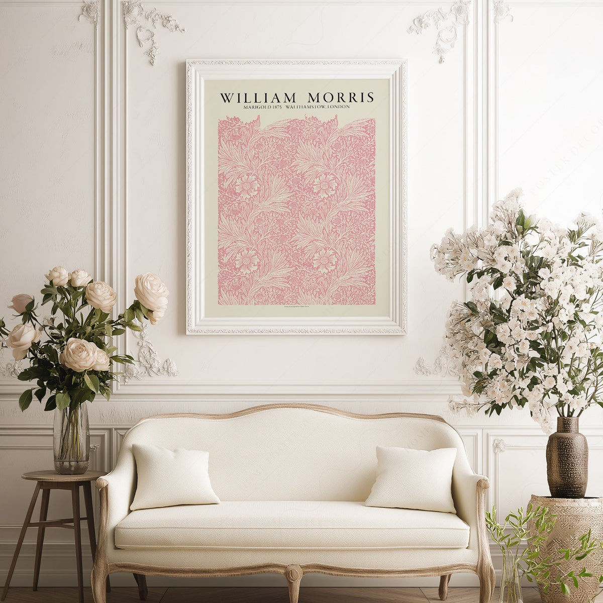 William Morris Marigold 1875 Art Print – Pink Floral Wall Art Poster
