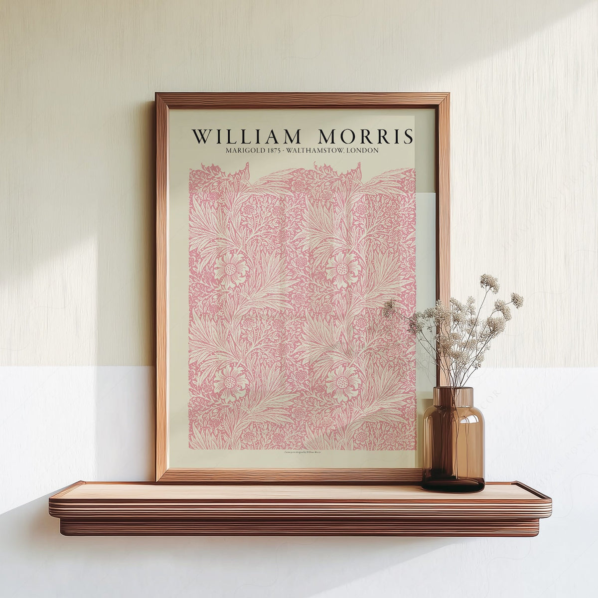 William Morris Marigold 1875 Art Print – Pink Floral Wall Art Poster