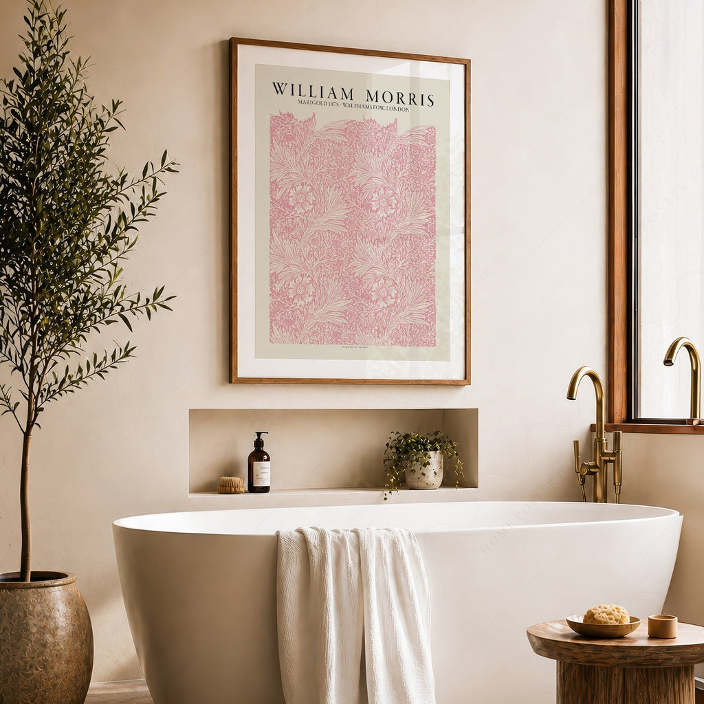 William Morris Marigold 1875 Art Print – Pink Floral Wall Art Poster