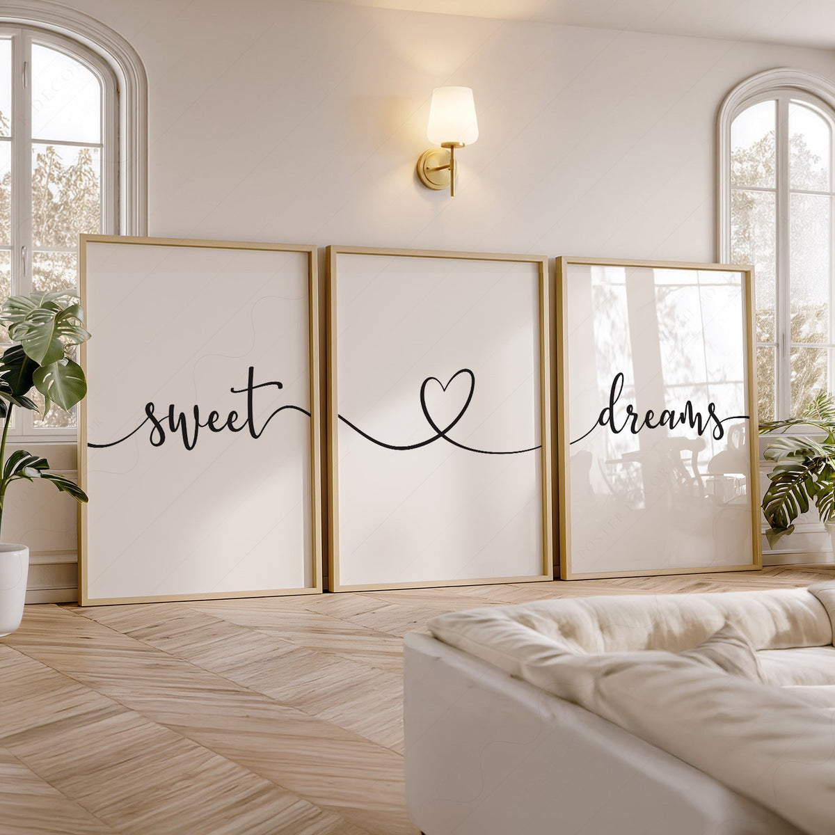 Sweet Dreams Set of 3 Prints – Minimalist Bedroom Wall Art Poster