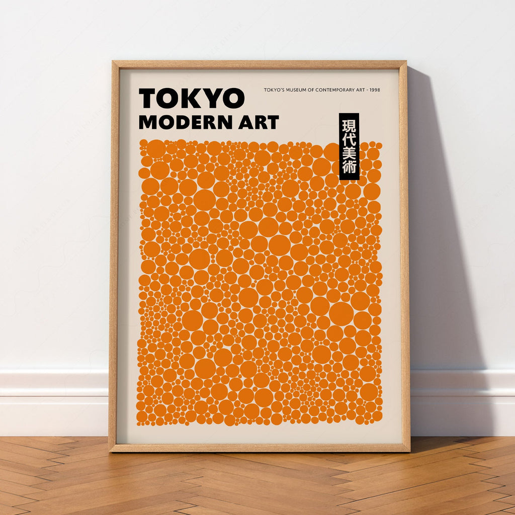 Yayoi Kusama Orange Dots Exhibition Poster – Contemporary Art Print