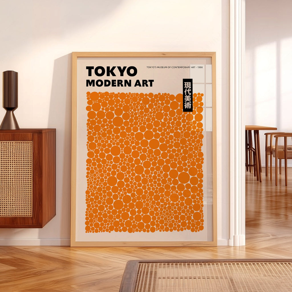 Yayoi Kusama Orange Dots Exhibition Poster – Contemporary Art Print