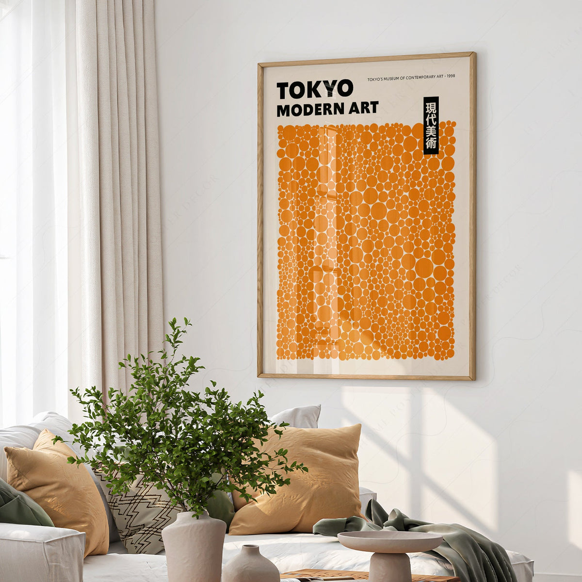 Yayoi Kusama Orange Dots Exhibition Poster – Contemporary Art Print
