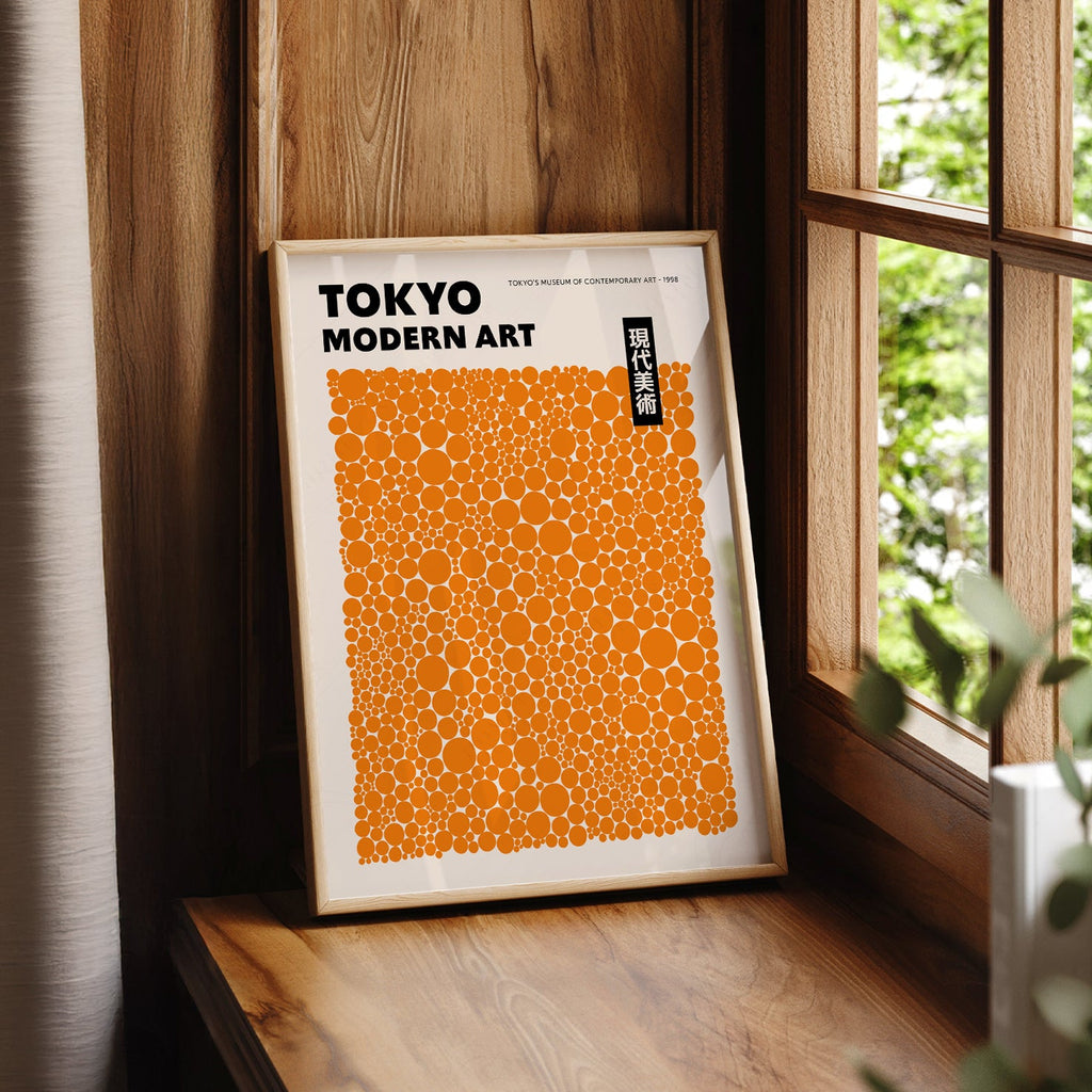 Yayoi Kusama Orange Dots Exhibition Poster – Contemporary Art Print