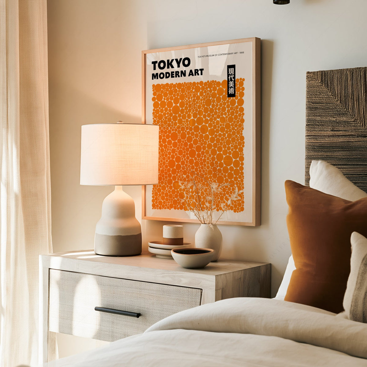 Yayoi Kusama Orange Dots Exhibition Poster – Contemporary Art Print