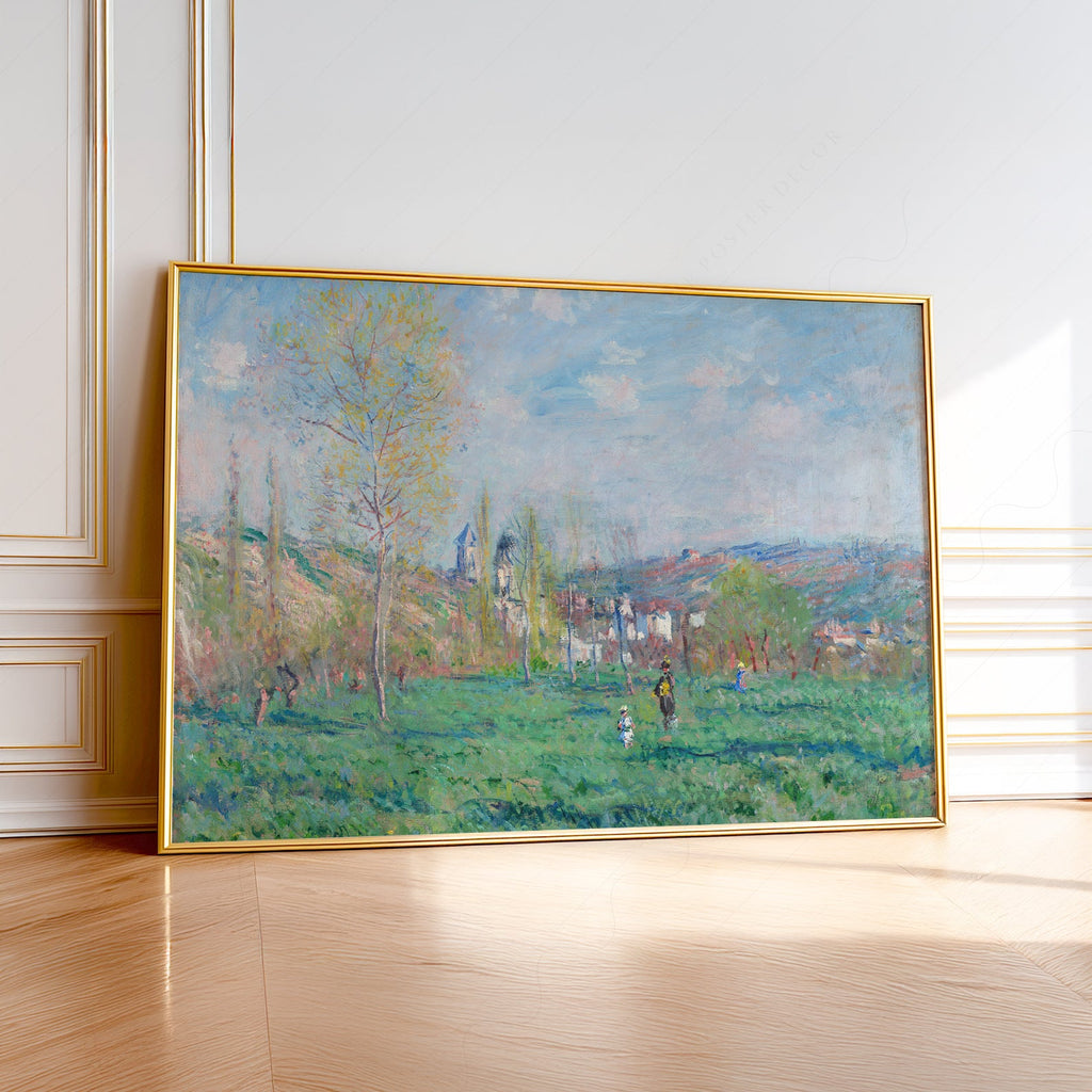 Claude Monet Spring in Vétheuil Art Print – Landscape Wall Art