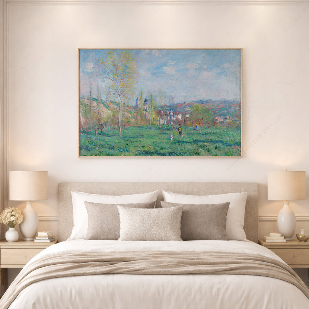 Claude Monet Spring in Vétheuil Art Print – Landscape Wall Art