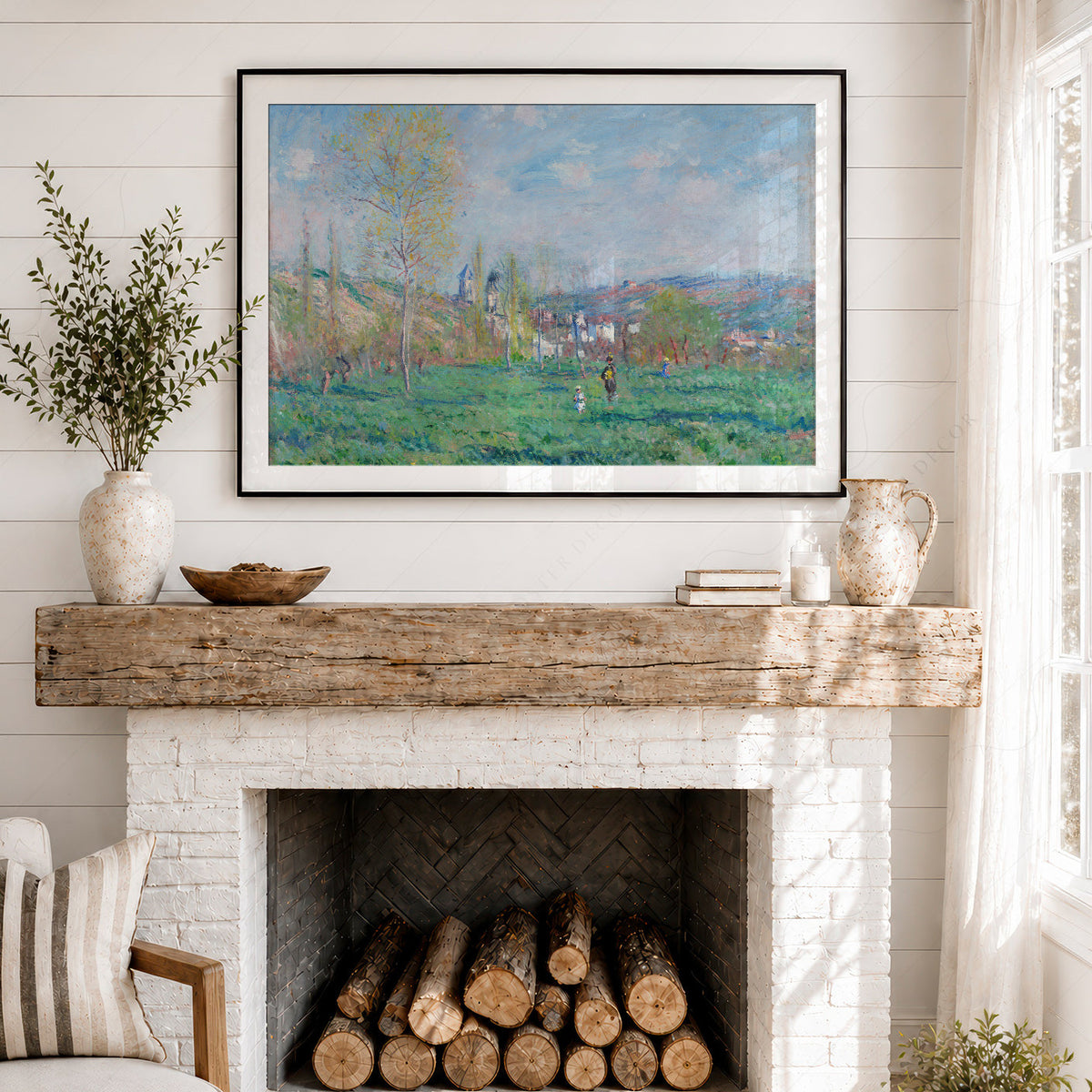 Claude Monet Spring in Vétheuil Art Print – Landscape Wall Art