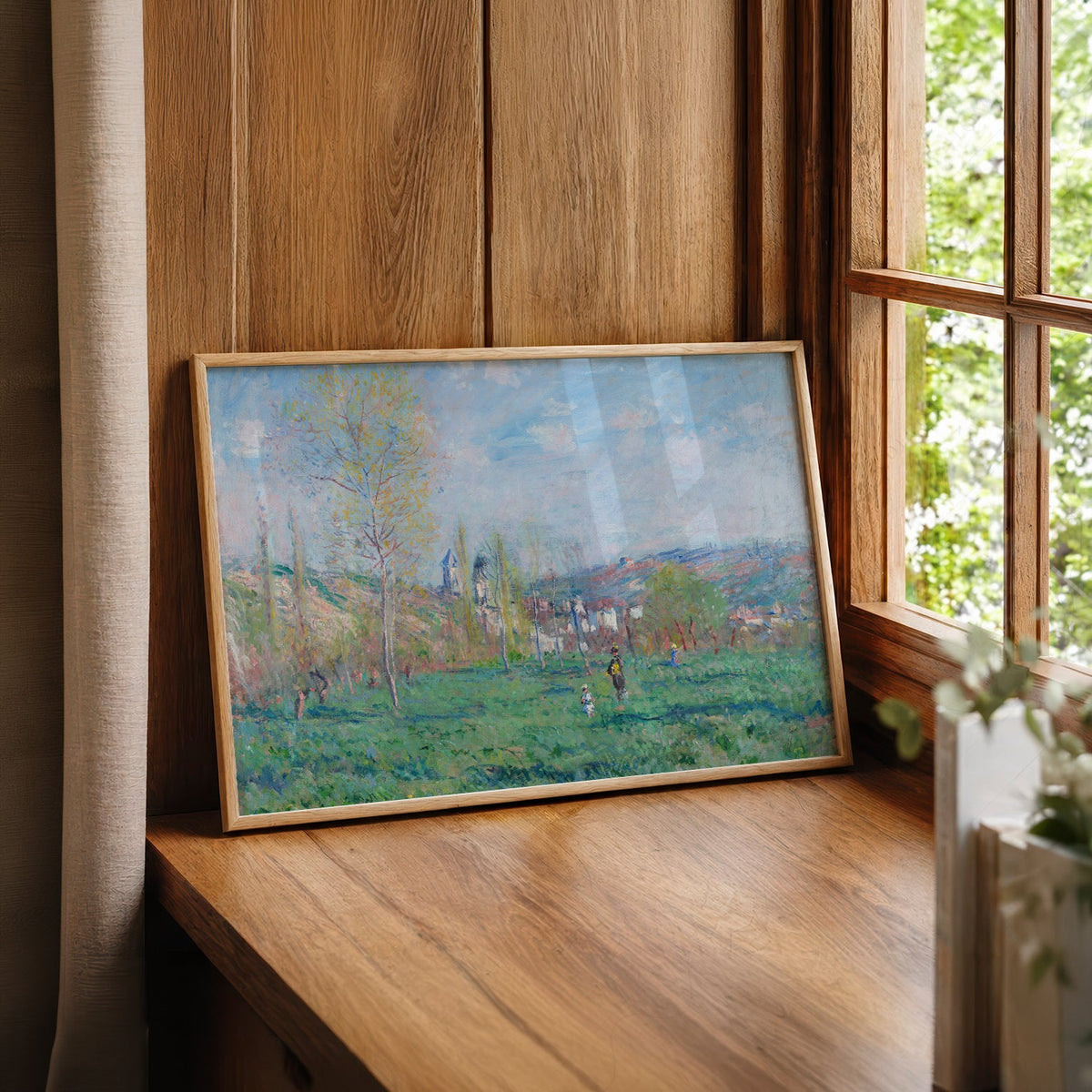Claude Monet Spring in Vétheuil Art Print – Landscape Wall Art