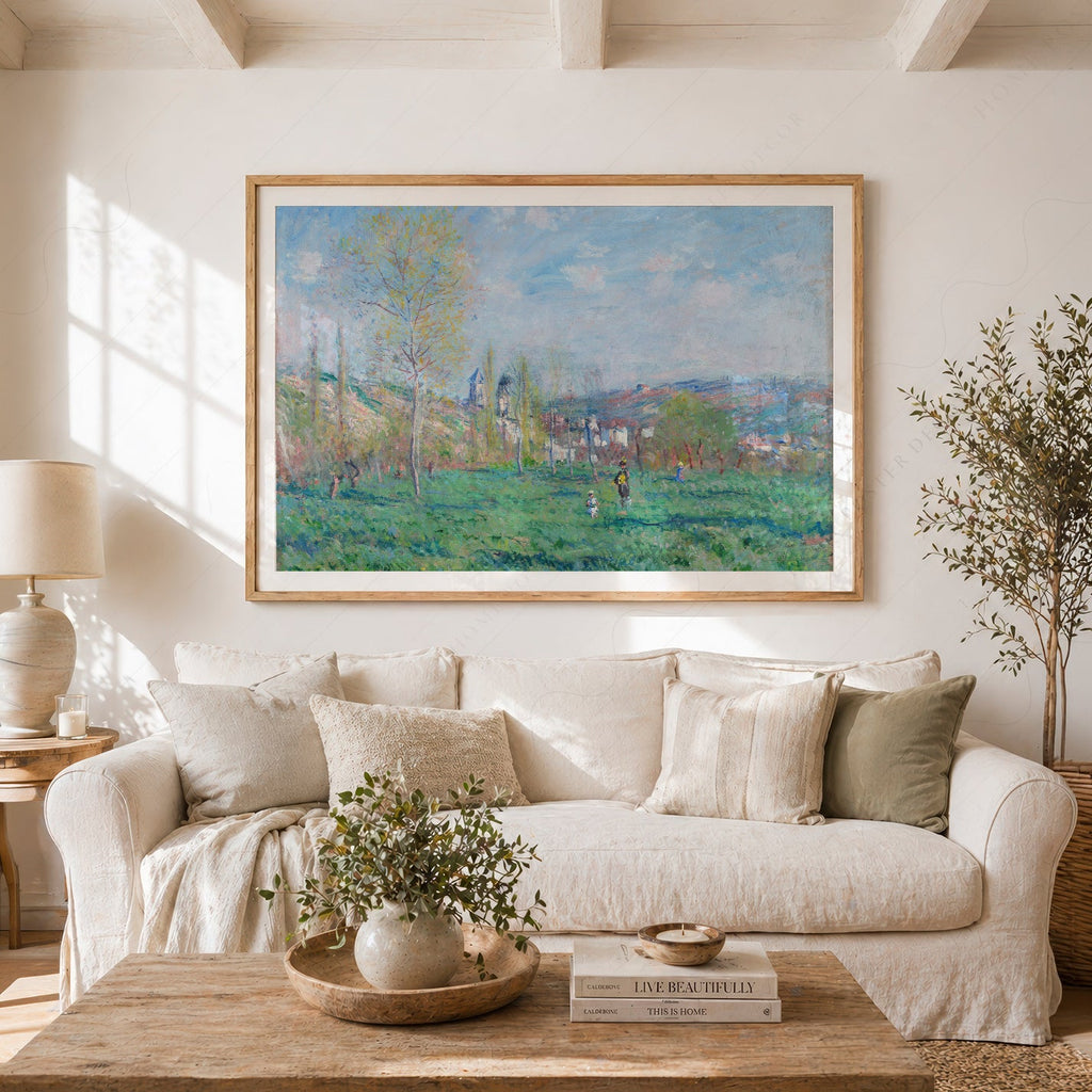 Claude Monet Spring in Vétheuil Art Print – Landscape Wall Art