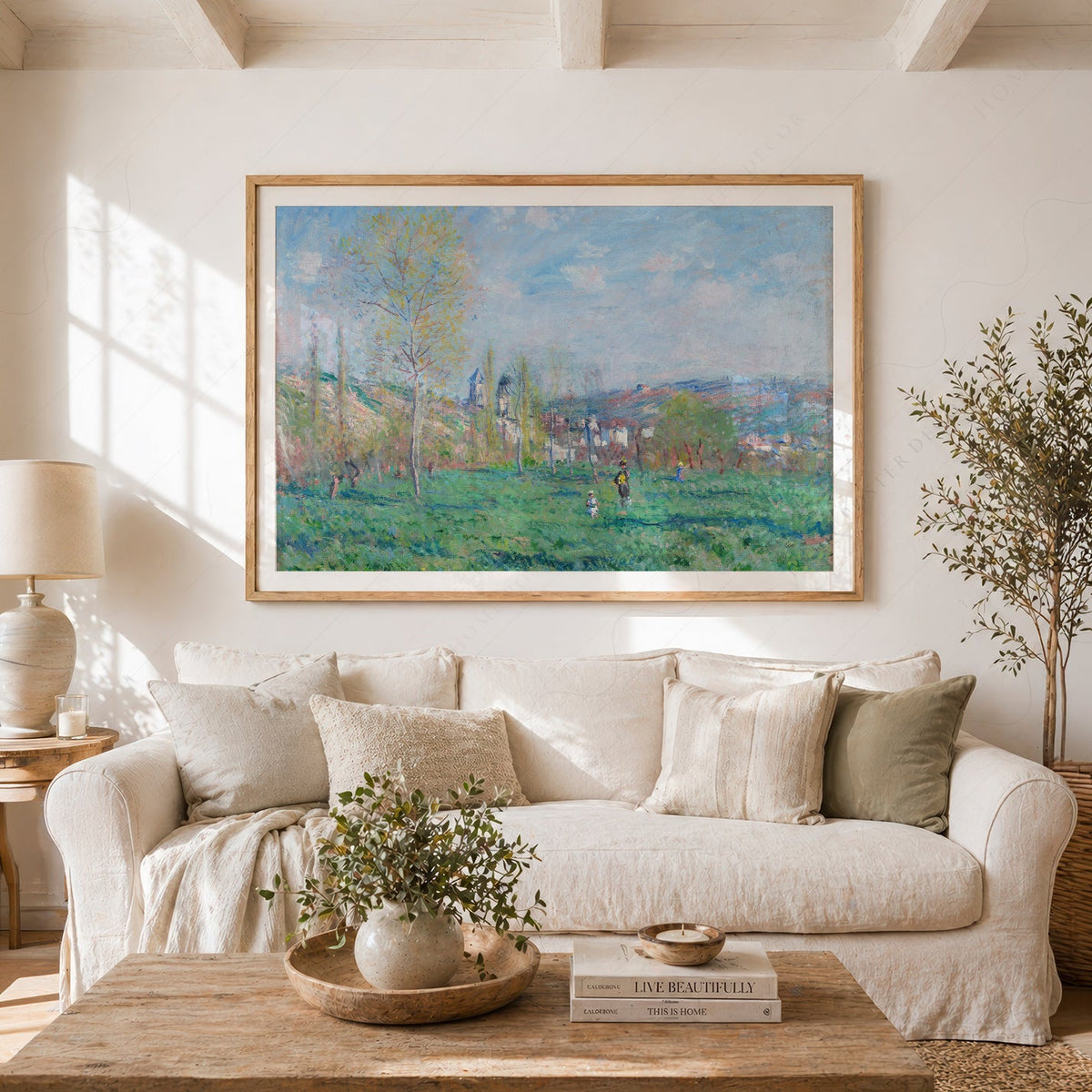 Claude Monet Spring in Vétheuil Art Print – Landscape Wall Art