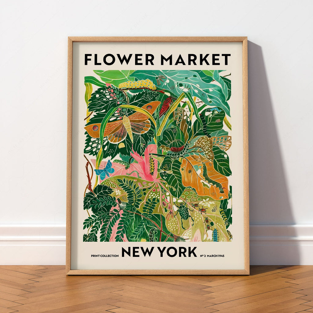 Flower Market New York Print – Botanical Wall Art Poster Decor