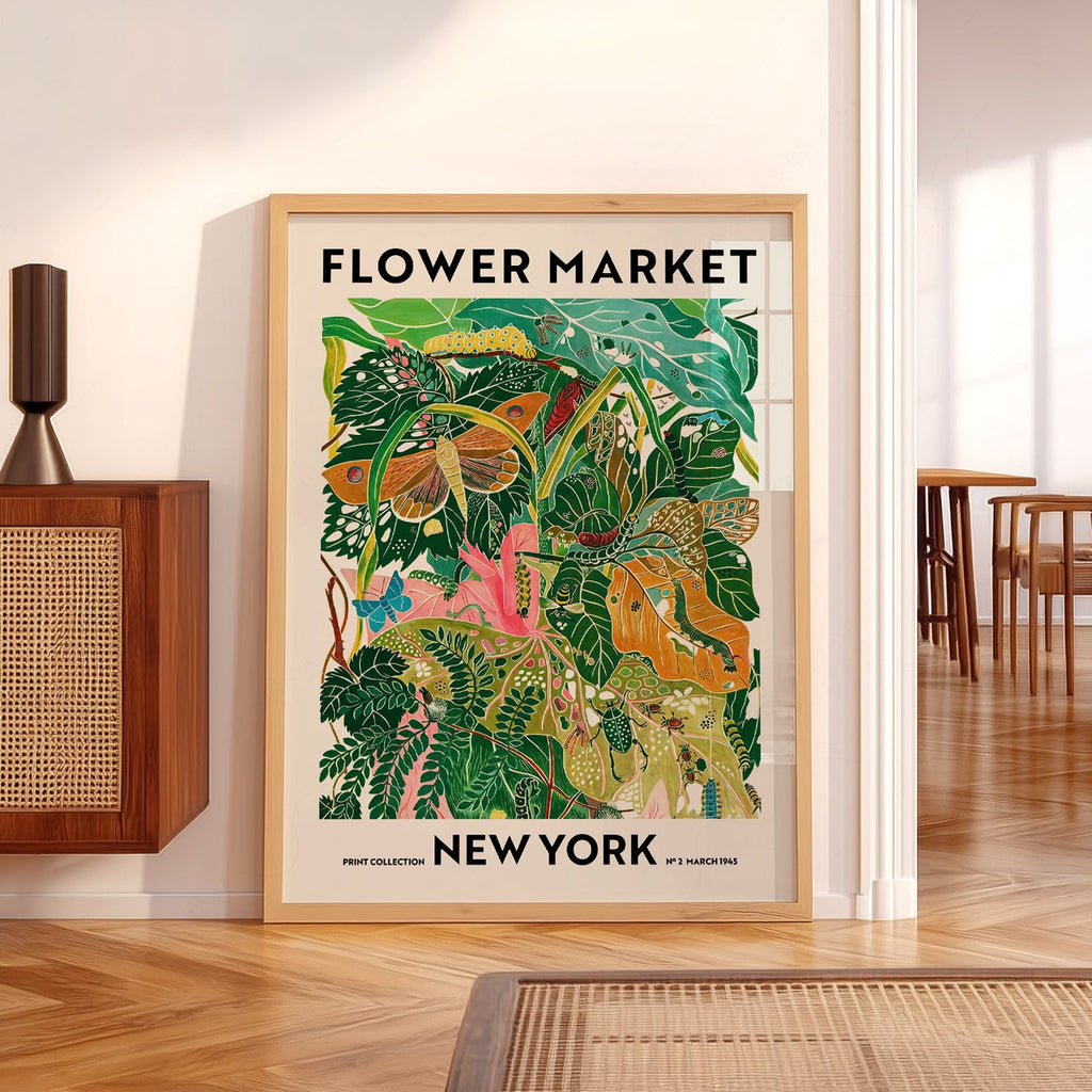 Flower Market New York Print – Botanical Wall Art Poster Decor