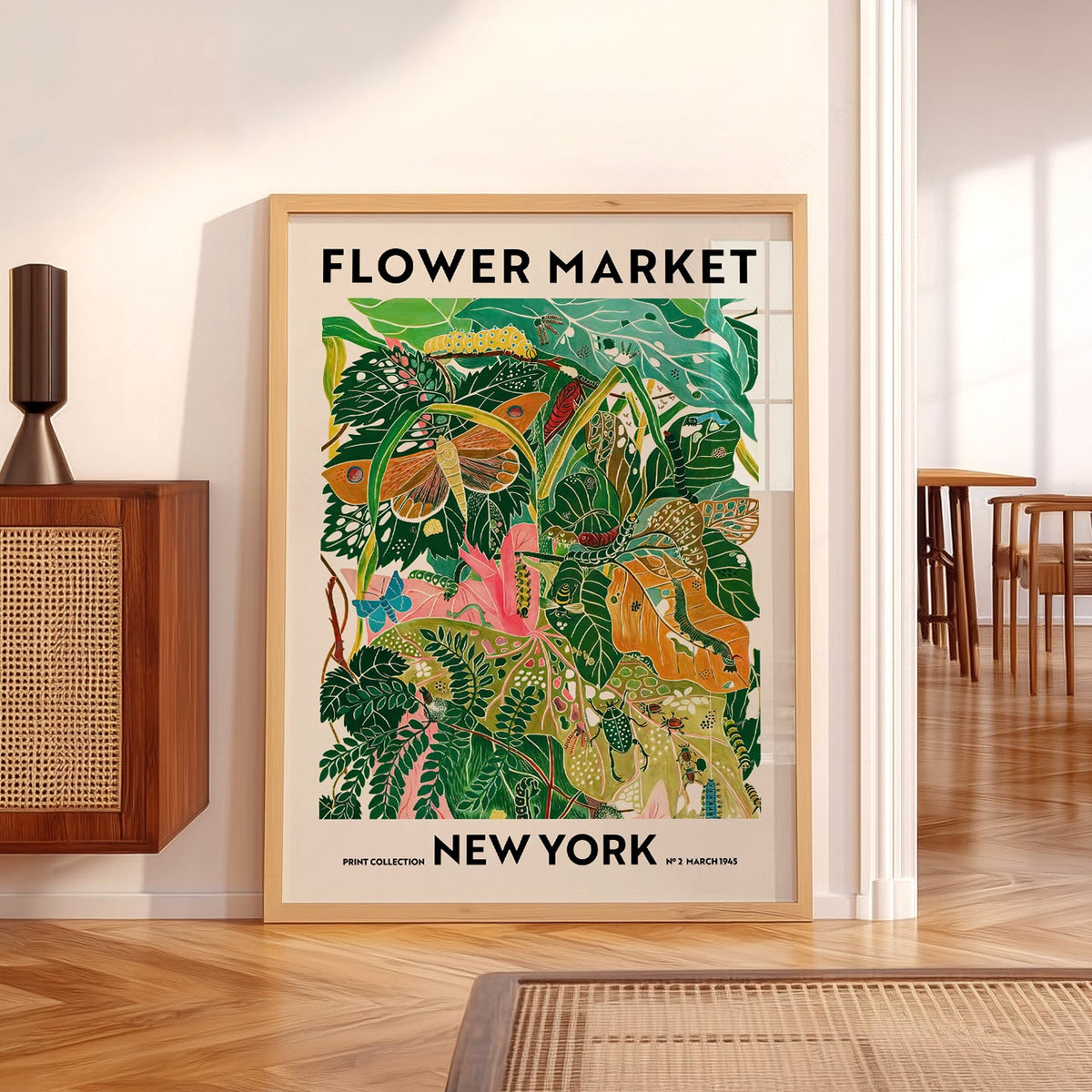 Flower Market New York Print – Botanical Wall Art Poster Decor