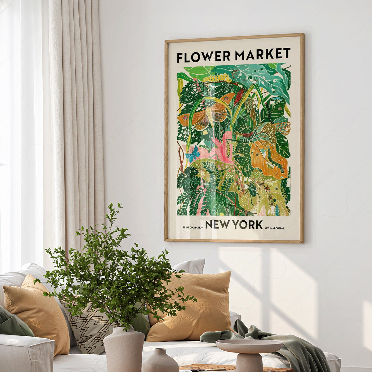 Flower Market New York Print – Botanical Wall Art Poster Decor