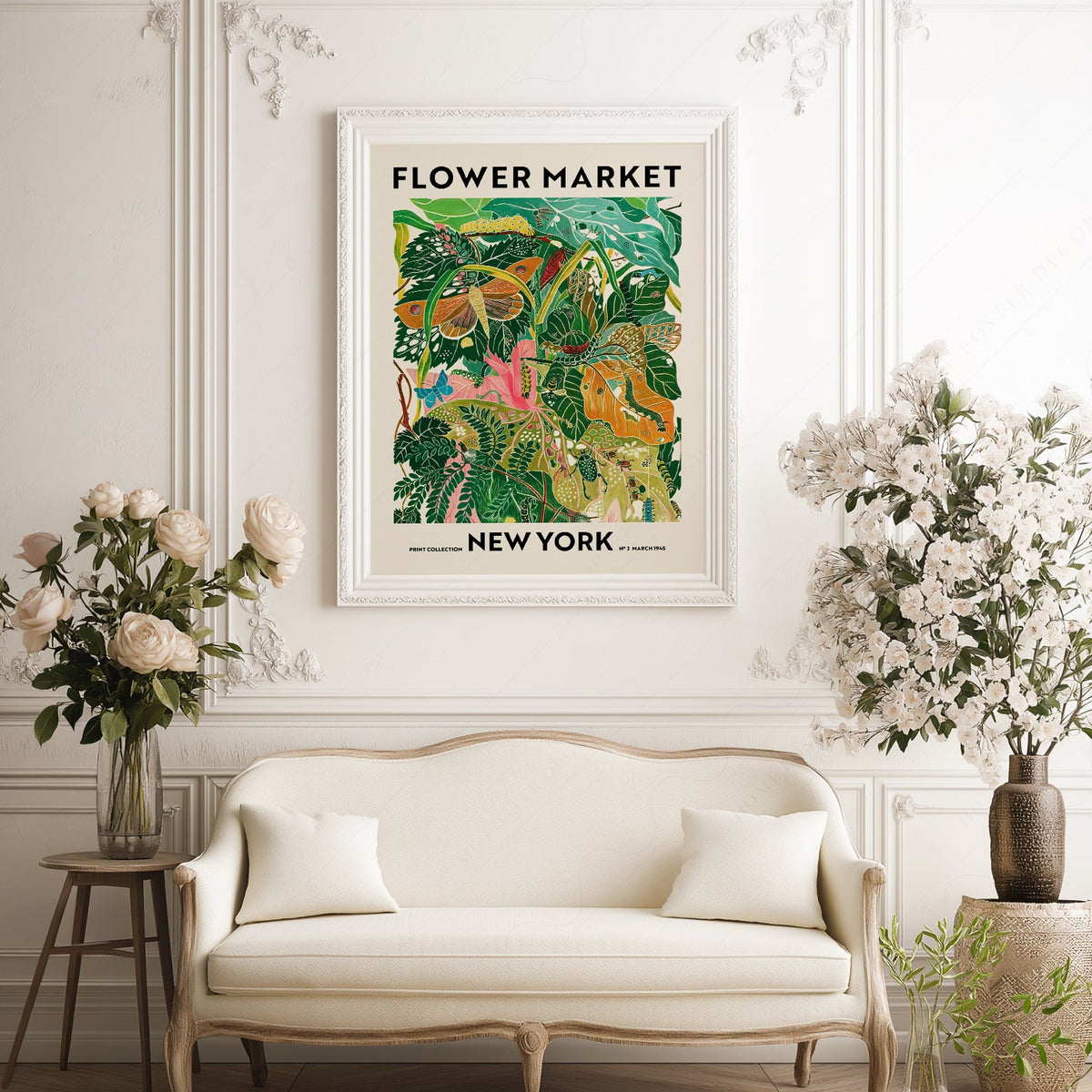 Flower Market New York Print – Botanical Wall Art Poster Decor