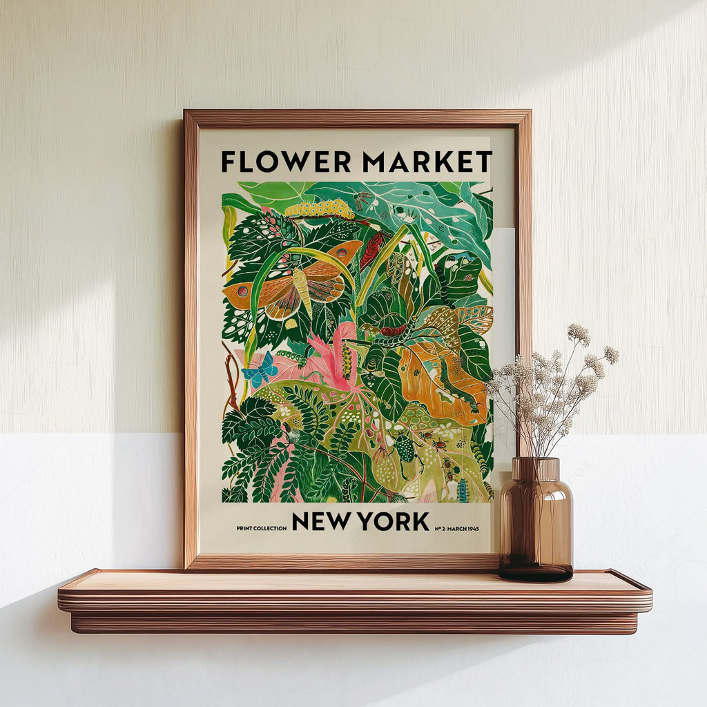 Flower Market New York Print – Botanical Wall Art Poster Decor