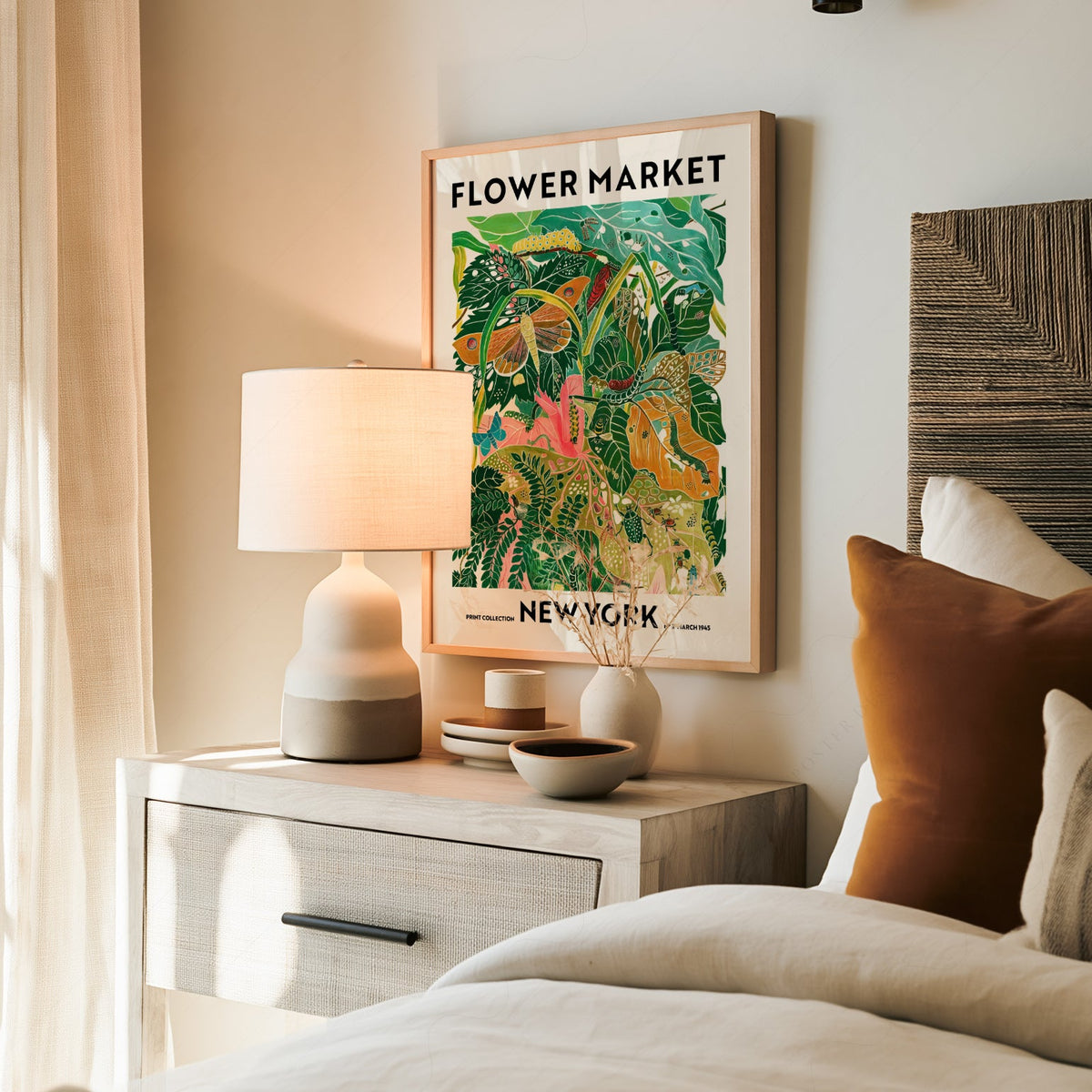 Flower Market New York Print – Botanical Wall Art Poster Decor